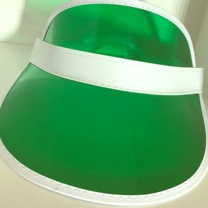 A colored plastic visor